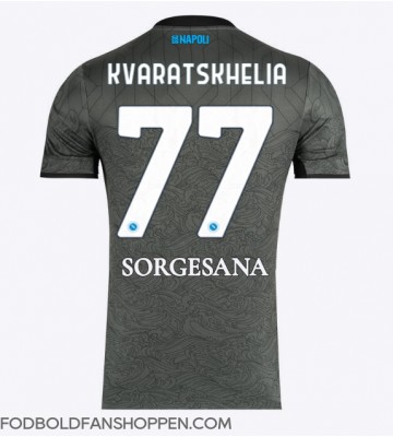 SSC Napoli Khvicha Kvaratskhelia #77 Tredjetrøje 2024-25 Kortærmet